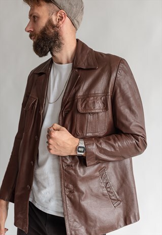 VINTAGE 90S SLIM FIT MINIMAL JACKET IN BURGUNDY