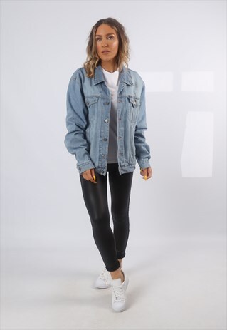 DENIM JACKET OVERSIZED FITTED ESPRIT VINTAGE UK 14 (BG2O)