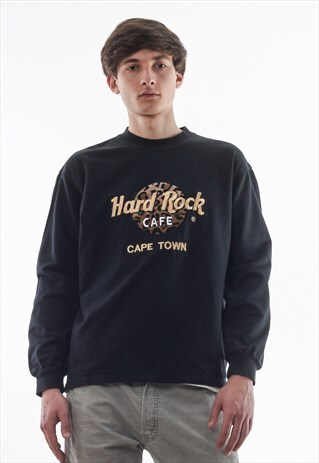 VINTAGE HARD ROCK CAPE TOWN CREW NECK 90S BLACK
