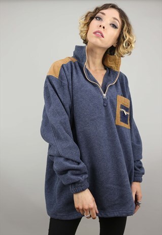 VINTAGE 90S OVERSIZED 1/4 ZIP FLEECE