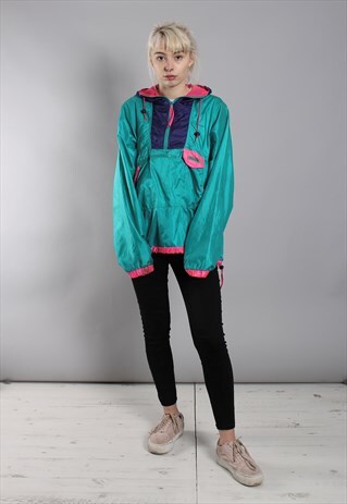 VINTAGE 90S COLUMBIA 1/4 ZIP SHELL WINDBREAKER JACKET