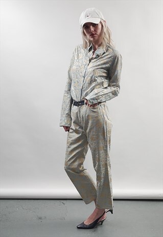 RARE VINTAGE 90'S CAVALLI METALLIC BROCADE COORDINATE SET