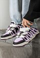 GRAFFITI SNEAKERS RETRO SKATER SHOES CHUNKY TRAINERS PURPLE