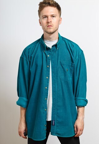 VINTAGE CORDUROY SHIRT TURQUOISE