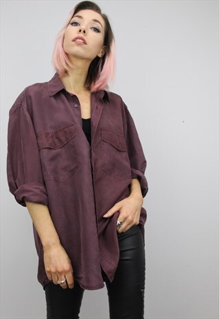VINTAGE 90S OVERSIZED SILK SHIRT
