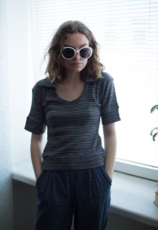 VINTAGE 90'S MULTI COLOUR STRIPED TOP