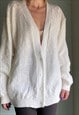 VINTAGE CREAM PATTERNED KNITTED CARDIGAN
