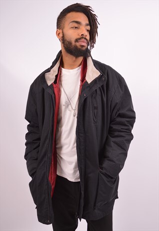 FILA MENS VINTAGE WINDBREAKER JACKET XXL BLACK 90S