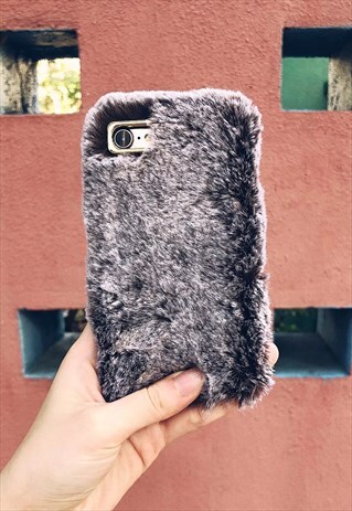 FAUX FUR PHONE CASE SUPER SOFT COZY FURRY GIFT IDEA
