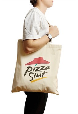 Pizza Hut Pizza Slut Funny Joke Brand Canvas Tote Bag