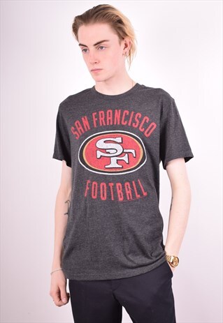 NFL MENS VINTAGE T-SHIRT TOP MEDIUM GREY 90S