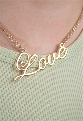 VINTAGE LOVE SLOGAN NECKLACE