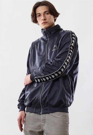 90'S VINTAGE MENS KAPPA BIG LOGO STRIPES TRACK TOP JACKET