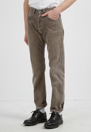 VINTAGE BROWN LEVI'S 551 FIT CORDUROY TROUSERS BOTTOMS