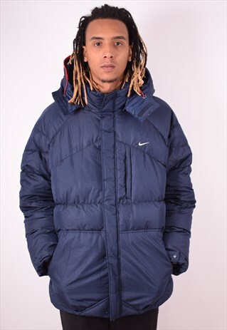 NIKE MENS VINTAGE PADDED JACKET XL BLUE 90S