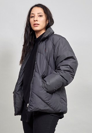 VINTAGE 90'S GREY OVERSIZED POLO RALPH LAUREN PUFFER JACKET