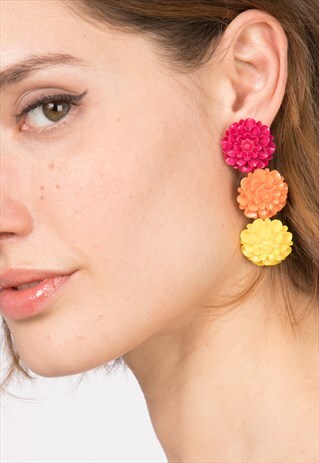 FLOWERS TRIO EARRINGS