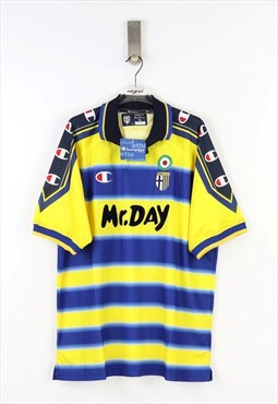Parma 2000-01s Vintage Football T-shirt in Yellow - XL