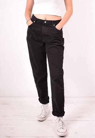 CALVIN KLEIN WOMENS VINTAGE JEANS W30 L31 BLACK 90S