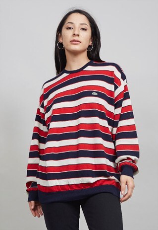 VINTAGE 70'S STRIPED TRICOLOUR LACOSTE JUMPER