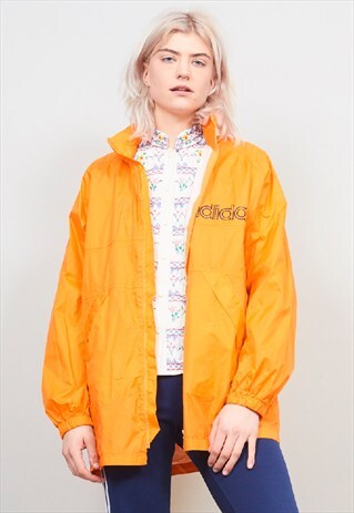VINTAGE 90'S ADIDAS ORANGE OVERSIZED SHELL JACKET