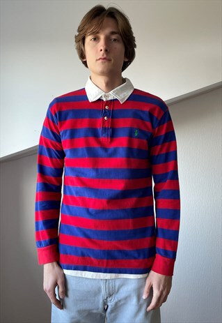 Vintage POLO RALPH LAUREN Rugby Shirt Striped Pullover 90s