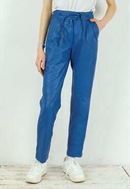 Tapered Straight Real Soft Leather Pants Zip Fly Trousers