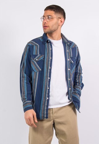 VINTAGE WRANGLER STRIPED FLANNEL SHIRT