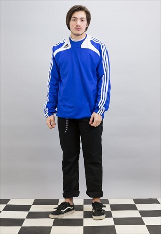 VINTAGE BLUE & WHITE ADIDAS SWEATSHIRT