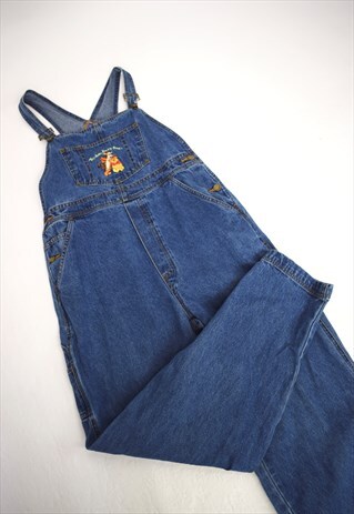 VINTAGE 90S WINNIE THE POOH BLUE DENIM DUNGAREES