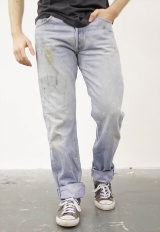 VINTAGE BLUE LEVI'S 501 PAINT JEANS
