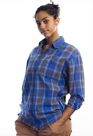 VINTAGE CHECKED SHIRT 90S S 14.3