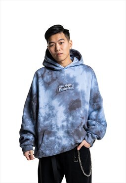 Custom tie-dye hoodie with front embroidery 