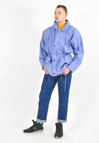 VINTAGE 80'S PARKA JACKET IN BLUE