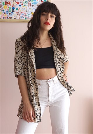 VINTAGE 80S SNAKE PRINT BLAZER