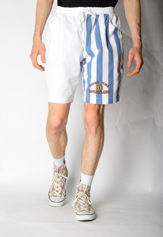 VINTAGE 90S WHITE STRIPED SUMMER SHORTS