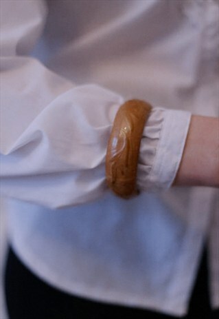 VINTAGE 70'S BROWN LEATHER BRACELET