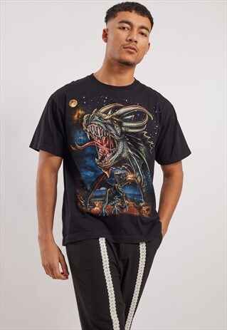 VINTAGE DRAGON PRINT T-SHIRT