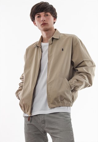 VINTAGE POLO RALPH LAUREN HARRINGTON 90S BEIGE