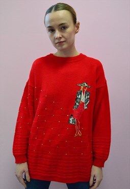 Red Vintage Sweater 80's