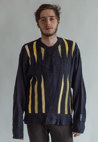 VINTAGE 80S BLUE FUNKY JUMPER