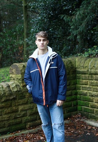 VINTAGE NAVY LIGHT FILA PUFFER JACKET