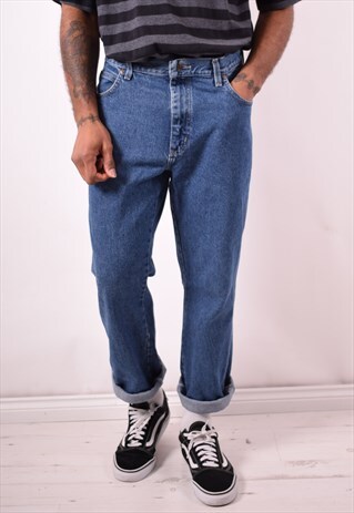 WRANGLER MENS VINTAGE JEANS W36 L30 BLUE 90S