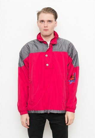 RED QUARTER ZIP SPORT JACKET