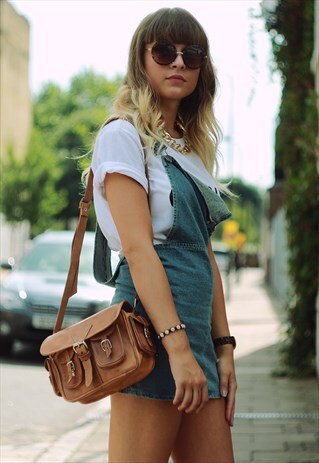 CLASSIC BROWN LEATHER CAMERA SATCHEL (SMALL)