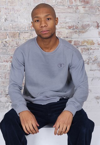 VINTAGE CHAMPION CHEST LOGO SWEATSHIRT GREY