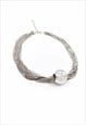 MULTI ROW BALL CHAIN CHOKER IN SILVER 