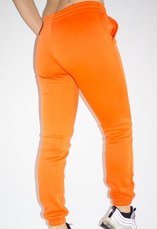 NEW ORANGE SLIM FIT CUFFED TRACK PANTS