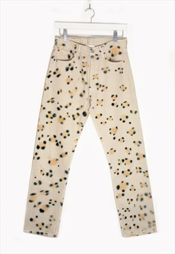 Hand Painted Animal Print High Rise Jeans