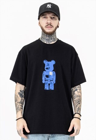 ROBOT VIOLENCE BEAR PRINT OVERSIZE T-SHIRT
